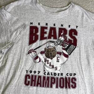 Hershey Bears T Adult Gray 1997 Calder Cup Champions Ahl Hockey Shirt